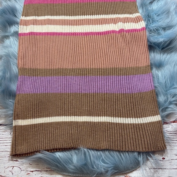 DEMY LEE New York Ribbed Stretch Striped Wool Midi Skirt sz S - Picture 4 of 7